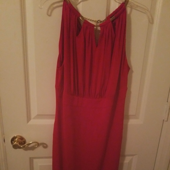 Ashley Stewart Dresses & Skirts - Women's Red Sleeveless Dress with chain neckline
